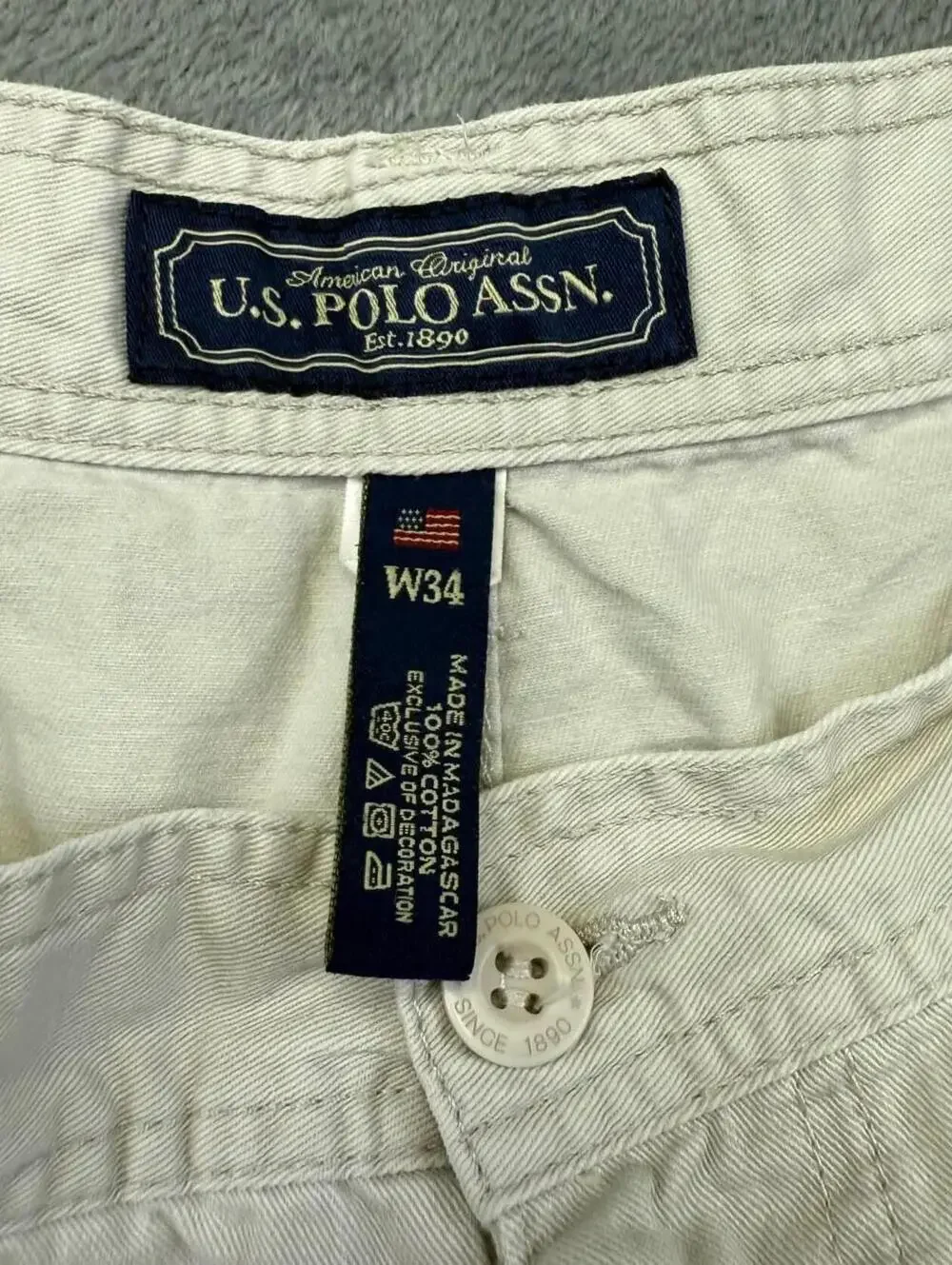Men's US Polo Assn Heavy Cargo Beige Shorts